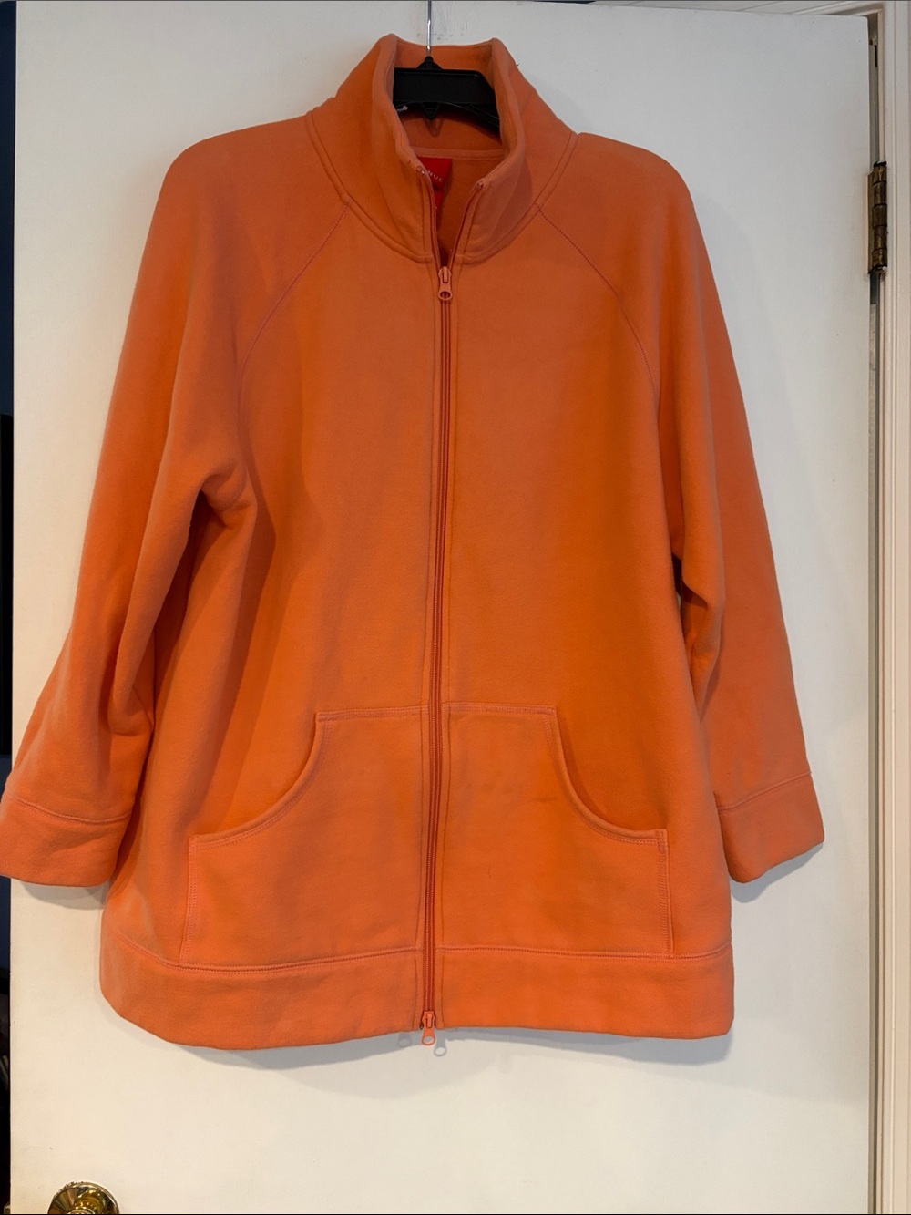 Avenue Bright Orange Zip-Front Bomber Jacket